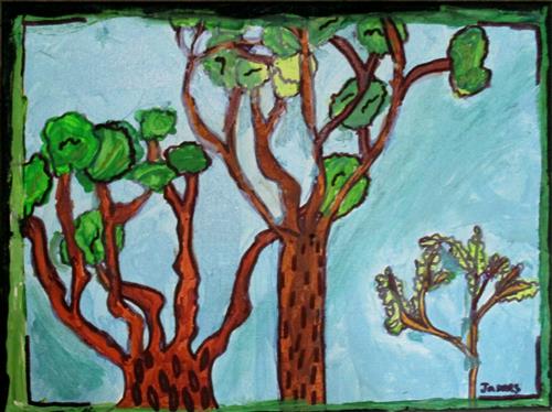 Child's painting of trees